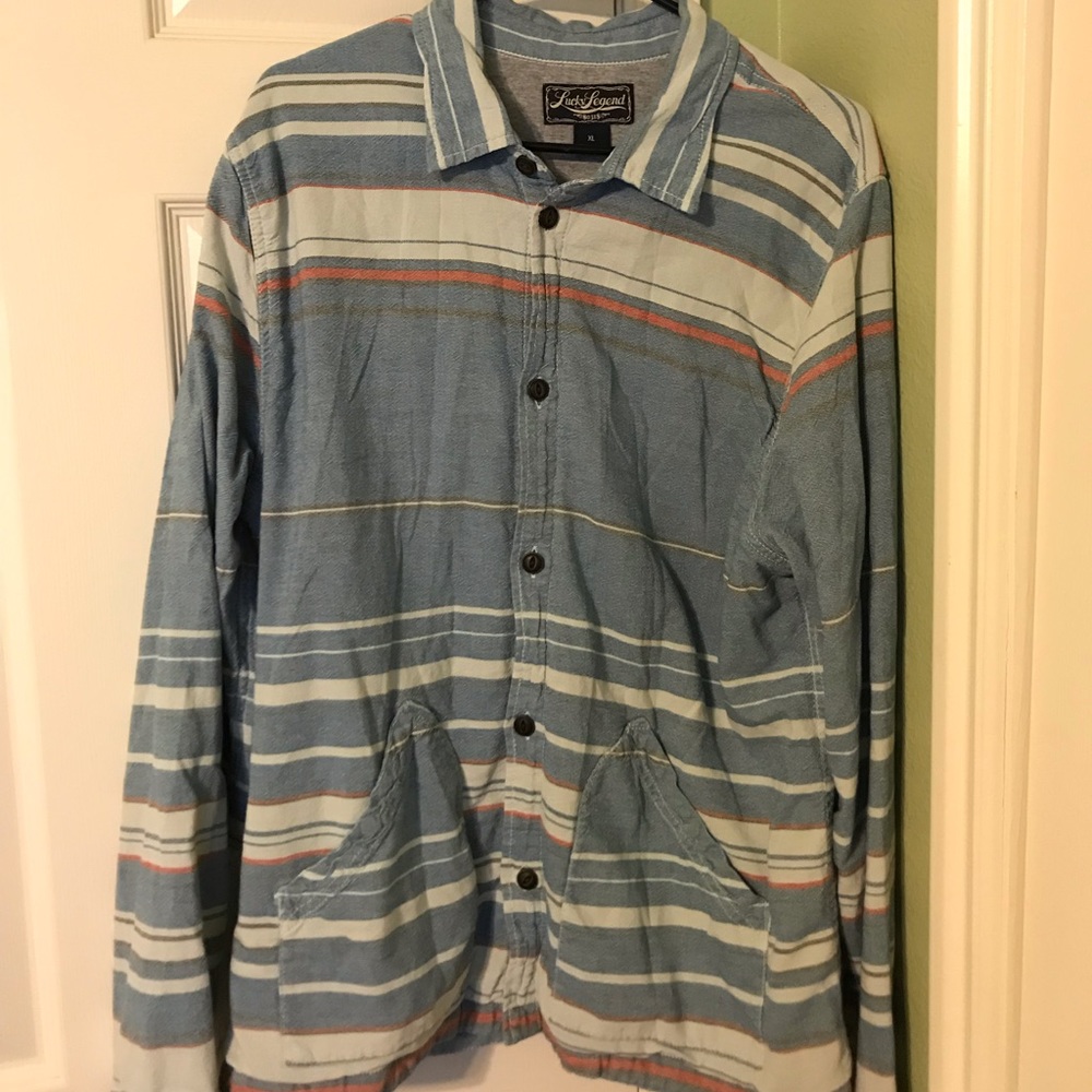 Men’s striped long sleeve button up